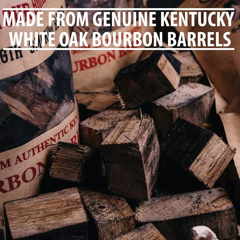 Barrel Proof كتل برميل بوربون، قطع خشب مدخن بقوة برميلية للشواء، كيس قابل لإعادة الإغلاق بوزن 2 رطل، طبيعي (ACWC) - Image 3